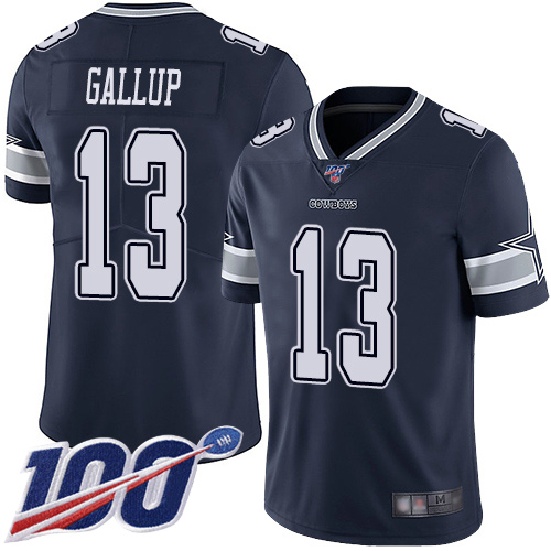 Men Dallas Cowboys Limited Navy Blue Michael Gallup Home #13 100th Season Vapor Untouchable NFL Jersey->women nfl jersey->Women Jersey
